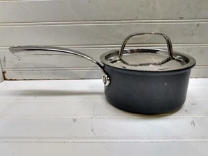 Lagostina 1 Qt Non-Stick Anodized Aluminum Sauce Pan Milk Warmer Butter Pot Lid - Picture 1 of 9