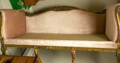 Sofá antigo francês estilo Louis XV madeira dourada - Imagem 1 de 4