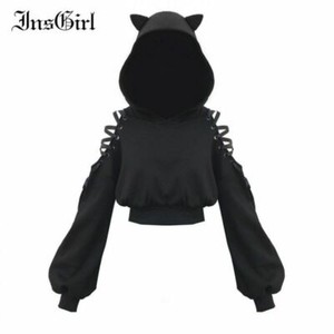 Tops Mujer Sudadera Con Capucha Gothic Punk Manga Larga Swea Tops Mujer Sudadera Con Capucha Gothic Punk Manga Larga Swea