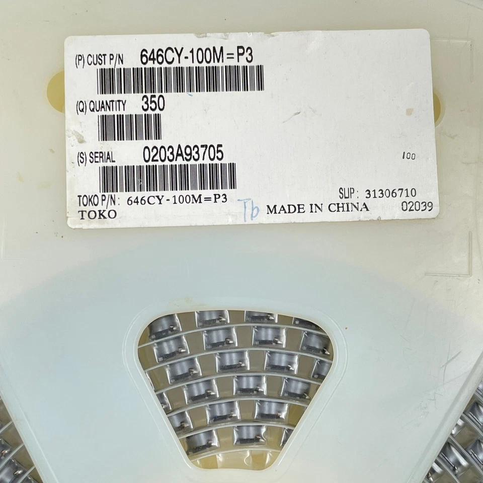 QTY 300 Toko 646CY-100M=P3 Ind Power Shielded Wirewound 10uH 20% 100KHz 1.63A - Image 1 of 4