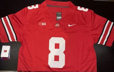 Arvell Reese Red Ohio State OSU Jersey Buckeyes Stitched 8 FUSE Stitched - Image 1 of 4