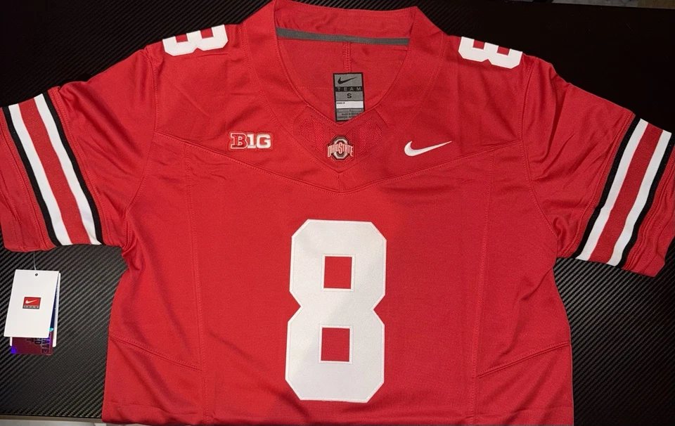 Arvell Reese Red Ohio State OSU Jersey Buckeyes Stitched 8 FUSE Stitched