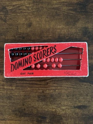 Domino Scorers By Crisloid Set of 2 Plastic Red/Black  #298 With Red Box - Image 1 of 4