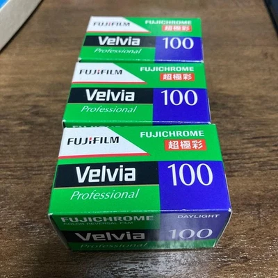 FUJIFILM Fuji VELVIA 100 135 Color Reversal Film 3 rolls EXPIRED - Image 1 of 2
