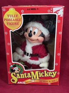 Vintage Disney’s Christmas Santa Mickey Mouse Fully Poseable Bell Card Orig Box - Bild 1 von 4