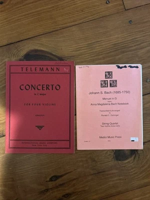 Violín Quartets  Sheet Music Telemann And Bach - Image 1 of 3