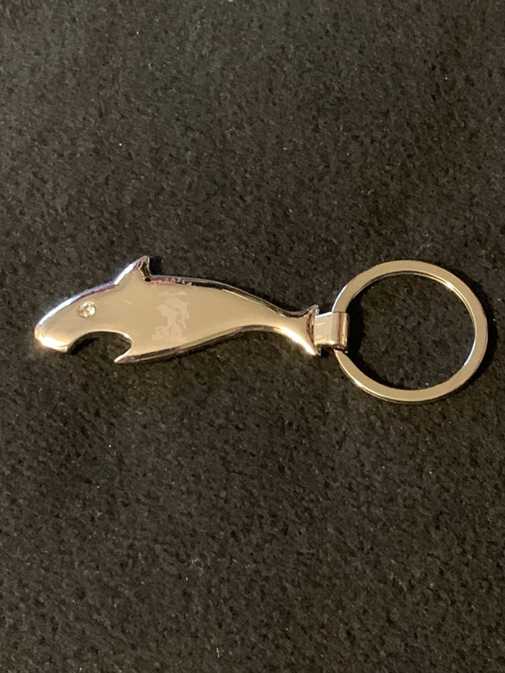 Silver Toned Metal Shark Bottle Opener Keychain Keyring Mazatlan - Image 1 of 4