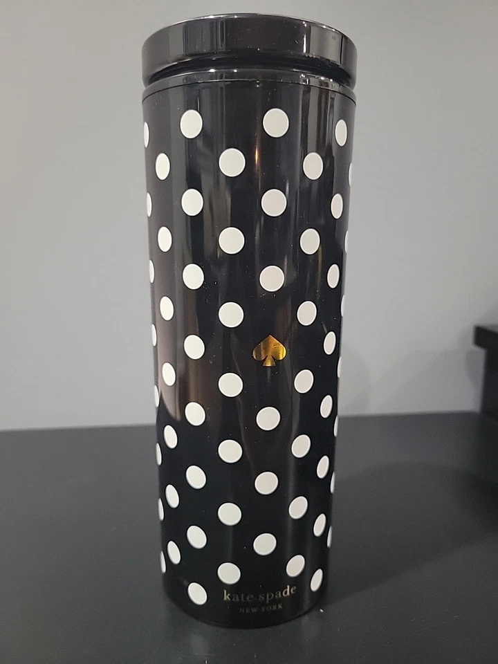 Vaso/botella de agua aislada Kate Spade New York negro 24 OZ acrílico. Sin pajita Foto 1 de 4