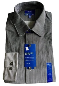 Apt. 9 Black White Flex Button-Down Long Sleeve Stretch Shirt Men’s Size 16.5 - Picture 1 of 5