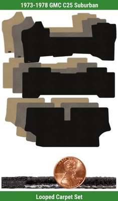 Juego de alfombrillas clásicas personalizadas para '73-78 GMC C25 Suburban (3 piezas) #MV2 Foto 1 de 4