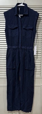 Nuevo con etiquetas Mono Young Fabulous Break Mujer’s XS Utility Jumper Azul Mezcla Lino Foto 1 de 4