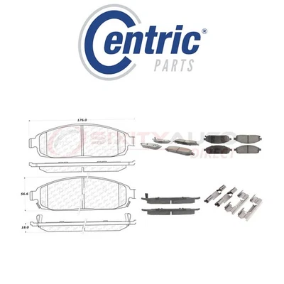 Centric Ceramic Disc Brake Pads w Shims for 2006-2010 Jeep Commander 3.7L yf Foto 1 de 4