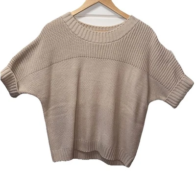 Blair Shaker Sweater Short Sleeve Women’s  Sz L Tan  - Image 1 of 4