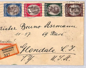 GERMANY Cover *GERMAN COLONIZER'S JUBILEE* Set{4} Waldenburg 1934 Censor YG301 - Picture 1 of 12