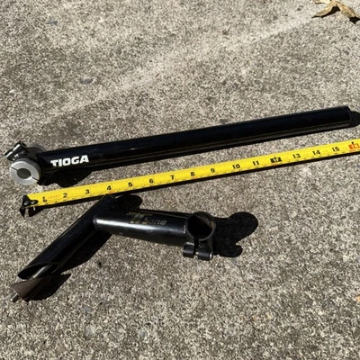 1990 Tioga quill stem Avenger Prestige Over Size Japan 25.4 mm steel & Seatpost - Image 1 of 4