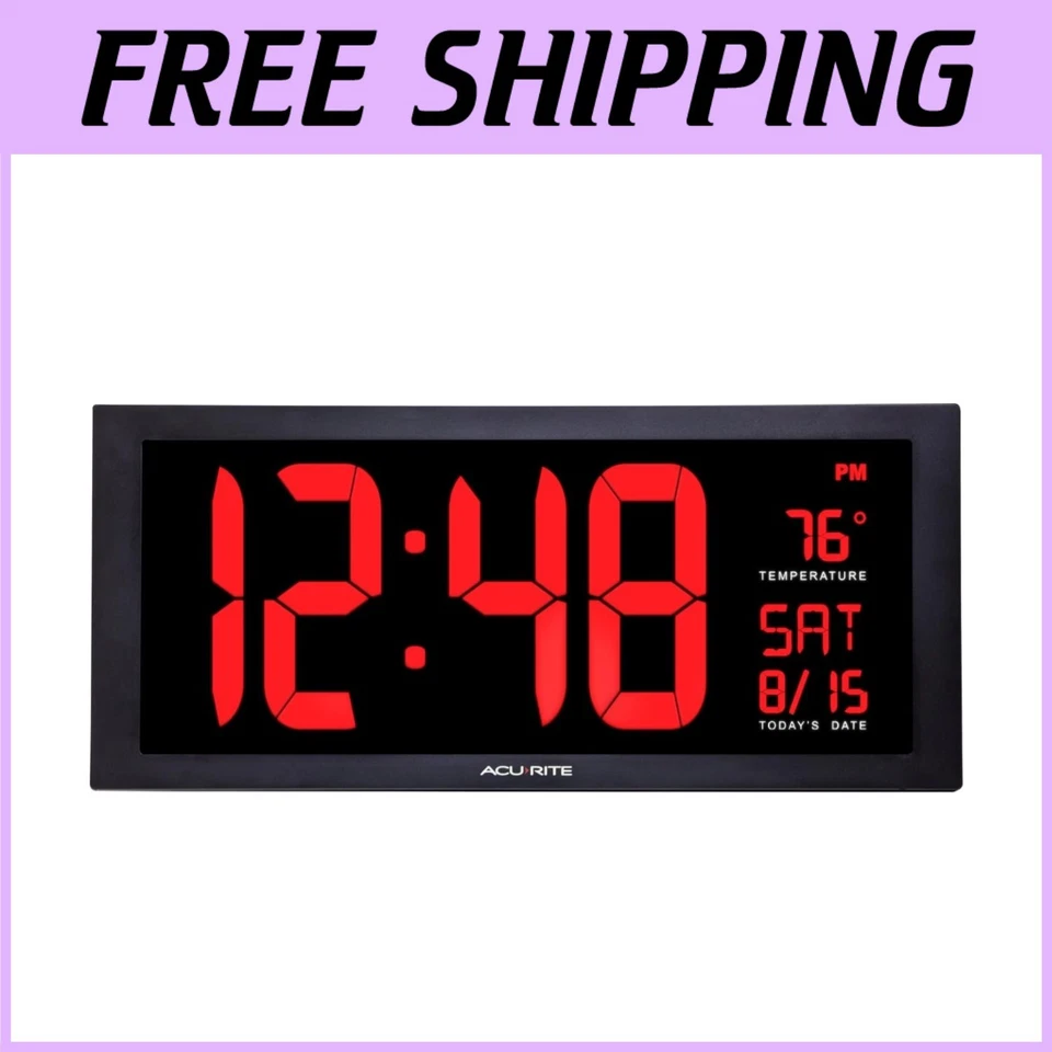 Large LED Clock for Office, Classroom, Living Room - Image 1 of 4