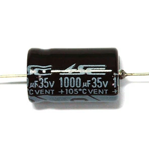 10pc Electrolytic Capacitor GHA 1000uF 35V 105℃ 2000hrs φ13x21mm Axial RoHS SC - Picture 1 of 2