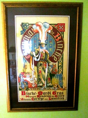 Litografía Gilles de binch mardi gras 1910 Bruselas Bélgica-1ª edición, original 09 Foto 1 de 4