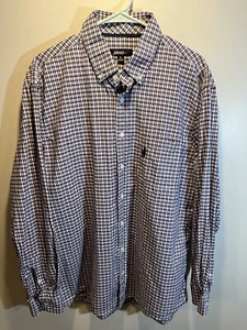 Johnnie-O Hemd Herren XL rot weiß blau kariert Button Down Langarm Baumwolle - Bild 1 von 9