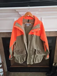 Columbia L Upland Hunting Jacket Blaze Orange With Lined Bird Carrier - Picture 1 of 5