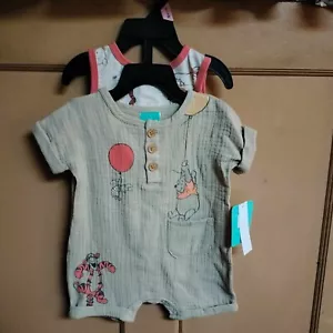 Winnie the Pooh Baby Boys’ Short Sleeve Romper Set, 2-Piece, 0-3 Months - Picture 1 of 7