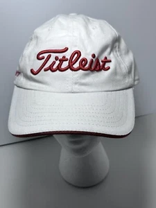 Titleist Drop-And-Stop PGA Golf Cap Strapback Hat White Red USGA Pro V1 USA - Picture 1 of 6