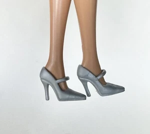 Silver / Gray Barbie Doll High Heel Point Toe Strap Pump Shoe - Picture 1 of 5