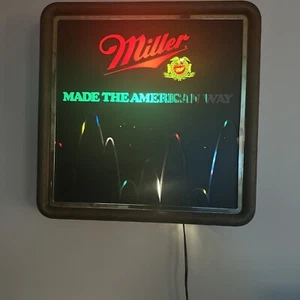 Vintage 1983 Miller High Life- Made The American Way light up sign - Picture 1 of 5