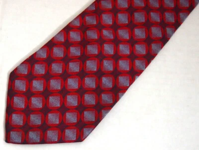 Corbata Stafford Essentials Para Hombre Borgoña Rojo Gris Geométrica Ancha Seda 60" Foto 1 de 4