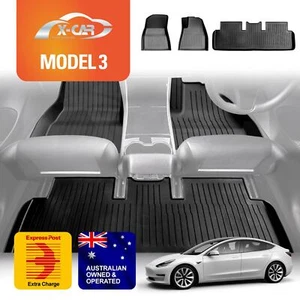 Tesla Model 3 All-Weather TPE Floor Mats Liner Carpet Front & Rear Set 2017-2023 - Picture 1 of 12