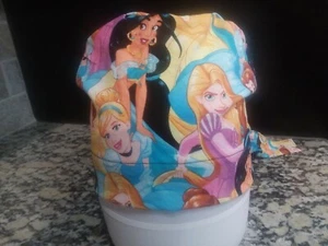 Disney Princess Fabric Handmade Surgical Scrub Hat Cotton One size Fits Most - Picture 1 of 2