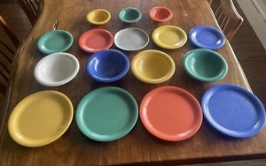 16pc Lot Vintage Carlisle Durus Melamine Food Service Plates & Bowls Fun Colors! - Picture 1 of 18