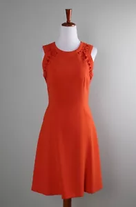 ANTONIO MELANI $219 Solid Orange Embroidered Cut Out A-Line Shift Dress Size 2 - Picture 1 of 6