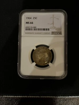 1964 P MS 66  George Washington Quarter NGC (003) - Image 1 of 2