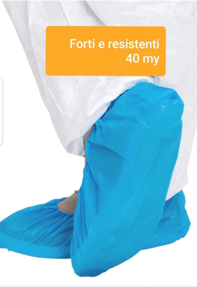 100 COPRISCARPE CALZARI BLU MONOUSO USA E GETTA SPOGLIATOIO ANTIPIOGGIA IGIE - Immagine 1 di 1