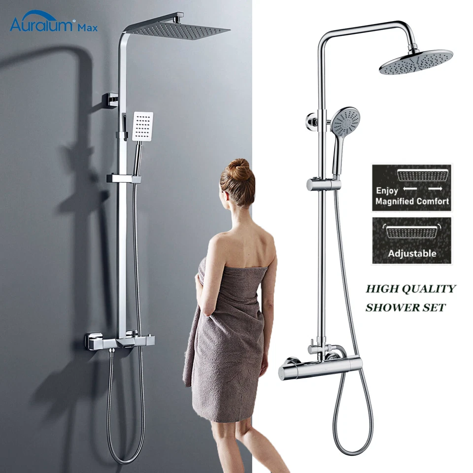 Duschsystem Thermostat Duscharmatur Massage Regendusche Duschset mit Handbrause - Bild 1 von 1