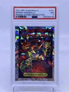 2021 Topps Mishka GPK Madballs Garbage Pail Kids 79C ATOMIC REFRACTOR PSA NM 7 - Picture 1 of 2