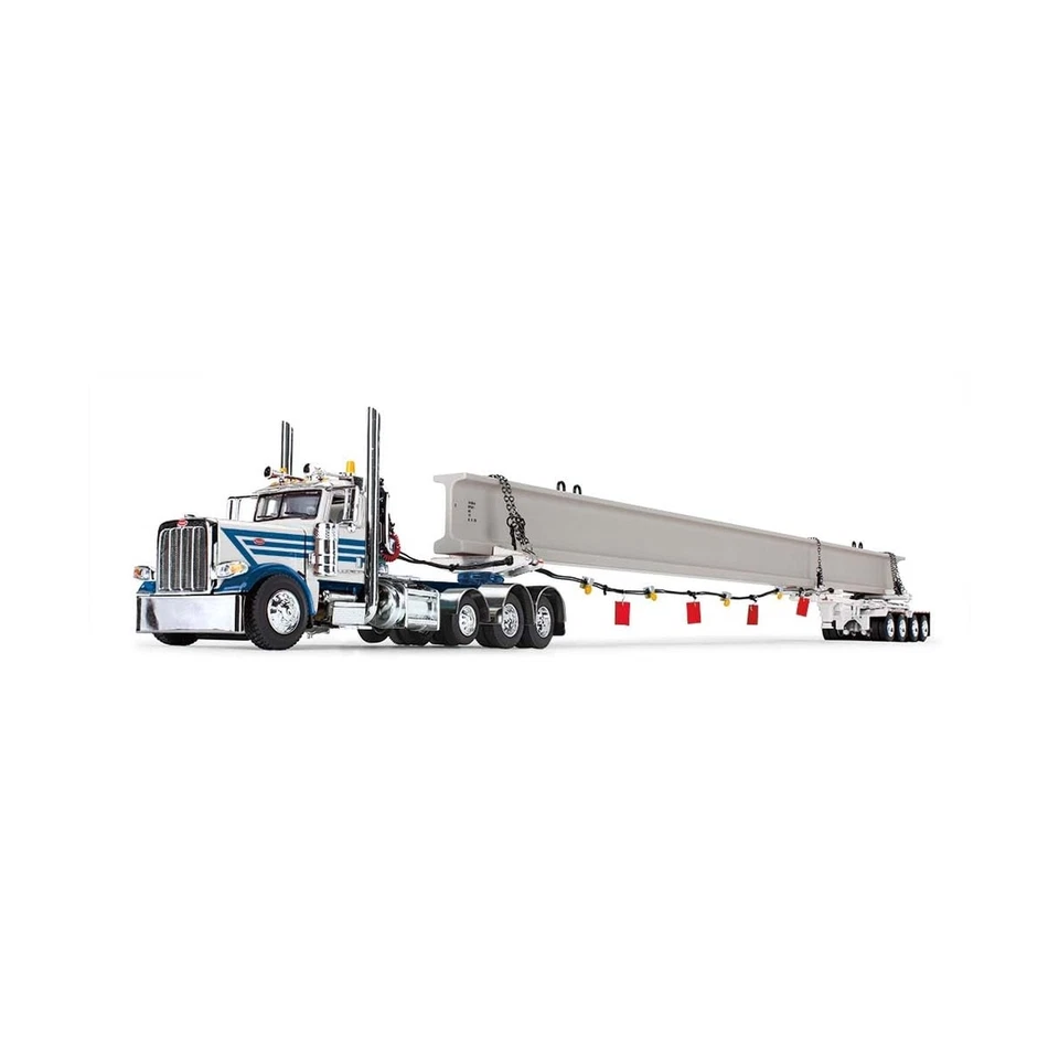 DCP by First Gear White/Blue 1/64 Scale Peterbilt 389 and ERMC 4-Axle Hydra-S... - Image 1 of 1