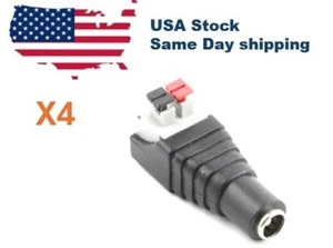 4 pcs DC Power Plug Female Connector 5.5x2.1mm Jack Adapter CCTV Camera Strip - Picture 1 of 2