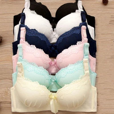 Teenager's Bras 30-36 AAA AA A B Cotton Lace Push Up Bra Wireless Sexy Lingerie - Image 1 of 4