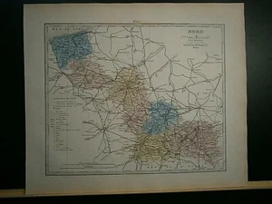 Grande carte 44 cm X 36 cm couleur 1878: Nord - Picture 1 of 3