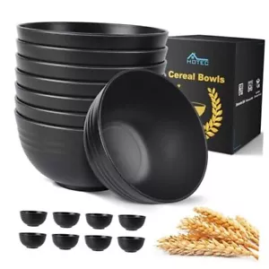  Unbreakable Wheat Straw Cereal Bowls - Microwave & Dishwasher Safe Soup Black - Picture 1 of 8