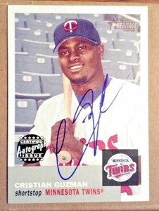 2002 Topps Heritage Real One Autographs #ROCG Cristian Guzman Minnesota Twins