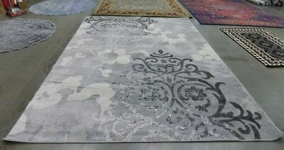 SILVER / IVORY 9' X 12' Stained Rug, Reduced Price 1172584250 ADR114B-9 - Image 1 of 4
