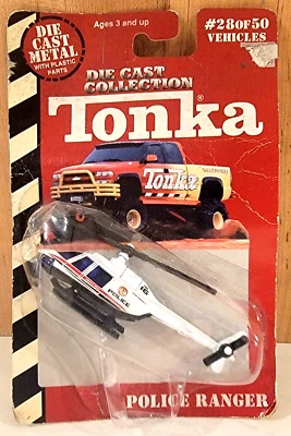 Helicóptero de guardabosques de policía Tonka #28 1999 -- diputado Dave -- fundido a presión - nuevo en tarjeta Foto 1 de 4