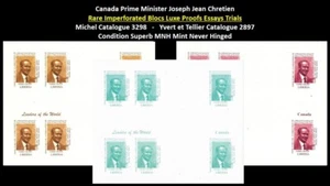 Liberia 1999 Canada Prime Minister Joseph Jean Chretien Set x3 Imperf Bloc MNH - Picture 1 of 4