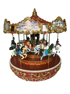 MR CHRISTMAS CAROLS ANIMATED MUSICAL CAROUSEL MERRY GO ROUND Tested Excellent - Picture 1 of 5