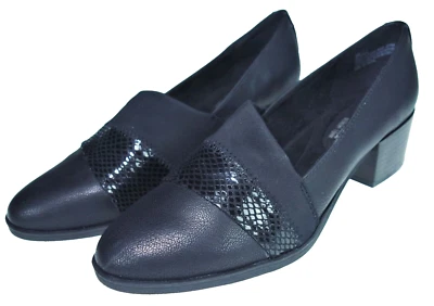 Mocassim feminino 8,5M Gloria Vanderbilt Pippa preto salto bloco espuma com memória - Imagem 1 de 4