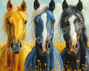 Stunning Horse Art Horses, Horse Painting, Impressionist Horse Print 20x16 - Picture 1 of 2