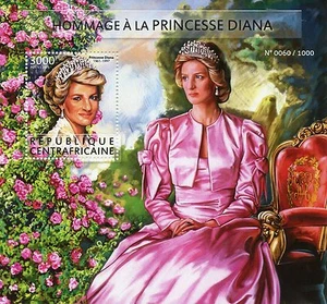 Central African Republic 2015 MNH Princess Diana Tribute 1v S/S Royalty - Picture 1 of 1